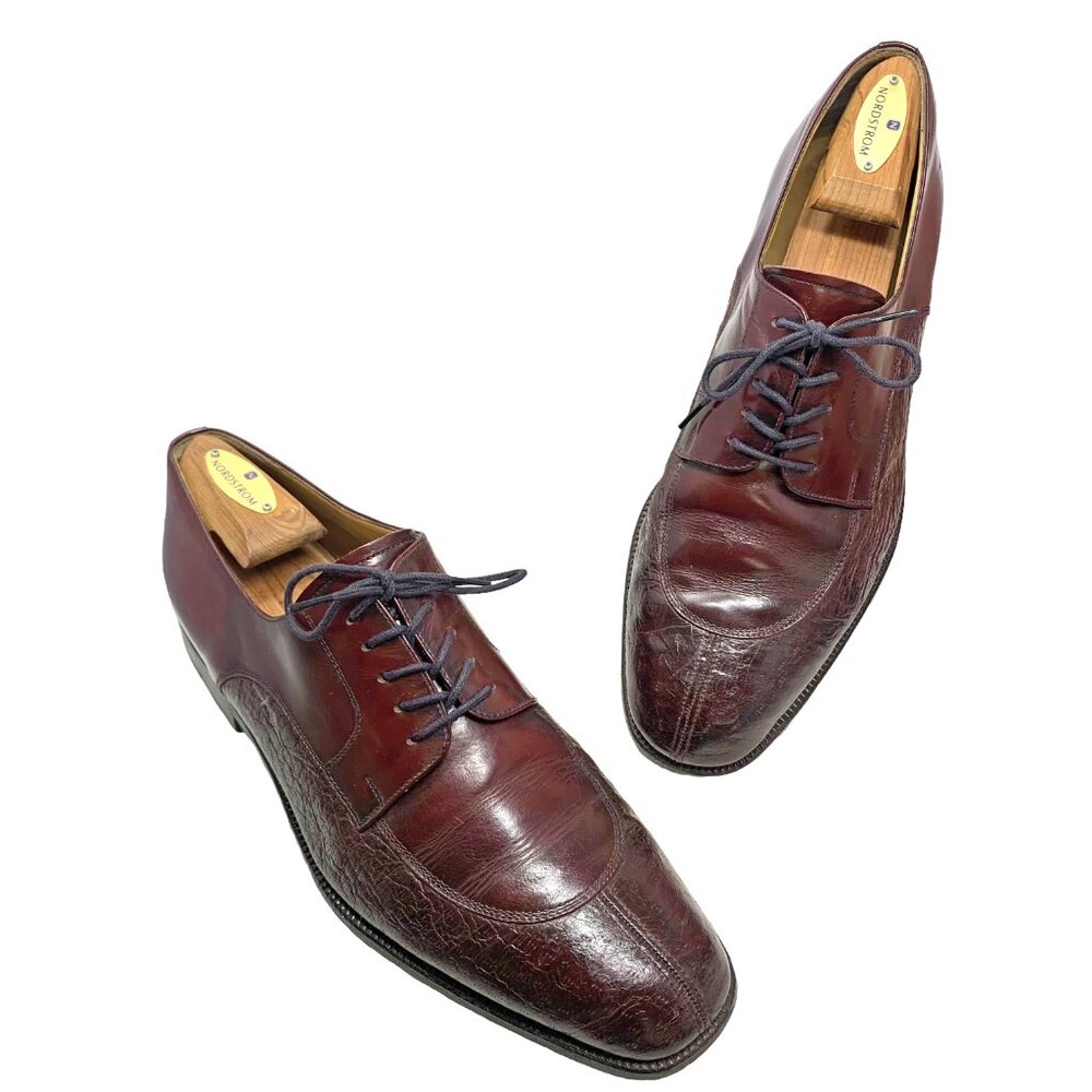 Moreschi 32159 Peccary‎ Calfskin Leather Burgundy Dress Oxfords